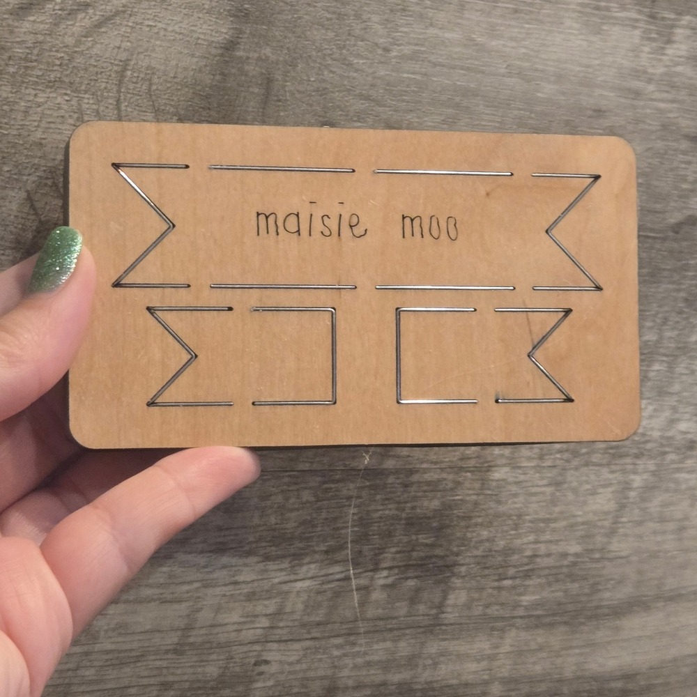 Maisie Moo Steel Rule Die Cut Magnetic Bookmark Banner Flag Wood Block Craft
